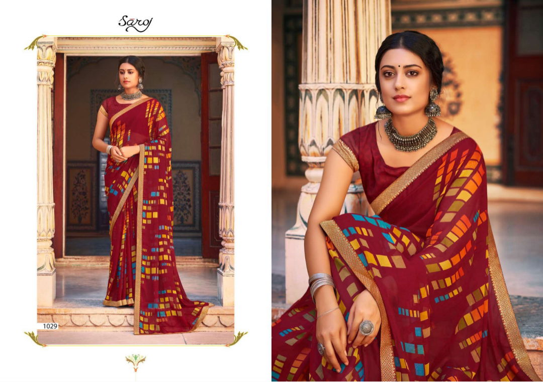 Saroj Victoria 3 Printed Ethnic Wear Georgette Designer Saree Collection